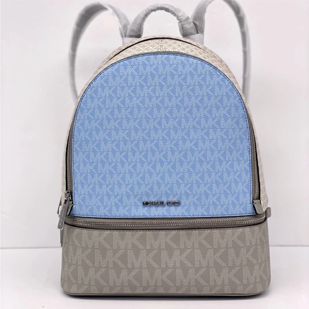 MICHAEL KORS Rhea Medium Color-Block Signature Logo Backpack - Picture 10 of 16